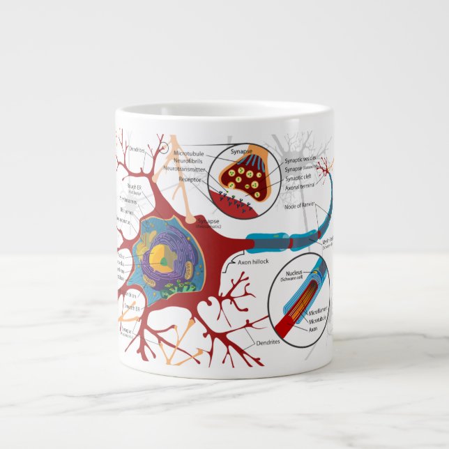 Nervenzelldiagramm Jumbo-Tasse (Vorderseite)