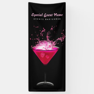 Nervöse schwarzes und rosa Spritzen-als Barmixer Banner