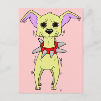 Nervöser Chihuahua-Cartoon Postkarte
