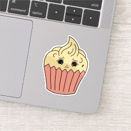 Nervöser Vanille-Cupcake Aufkleber