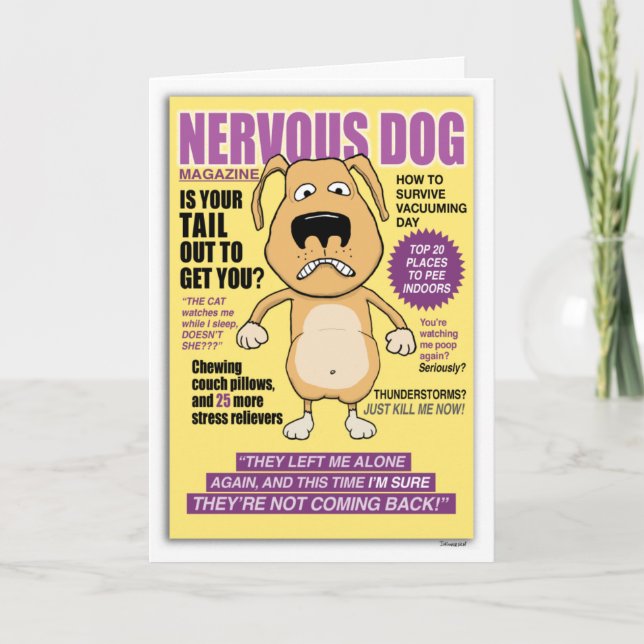 Nervous Dog Magazine lustige Geburtstagskarte Karte (Vorderseite)