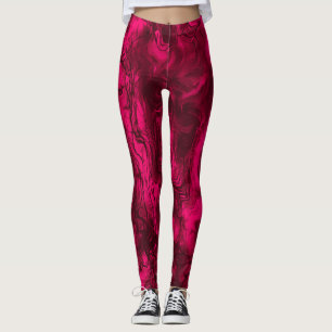 Nervous Energie Grungy Abstrakt Art Himbeere Rust. Leggings