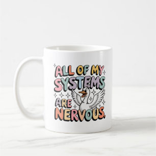 Nervous Goose Tasse   Funny Angst Coffee Cup