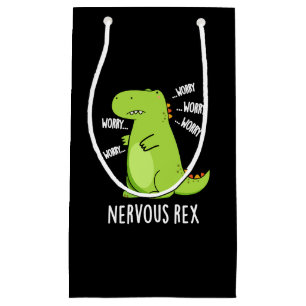 Nervous Rex Funny Dinosaur TRex Pun Dark BG Kleine Geschenktüte