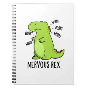 Nervous Rex Funny Dinosaur TRex Pun Notizblock