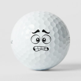 Nervus und ängstliches Emoticon Golfball
