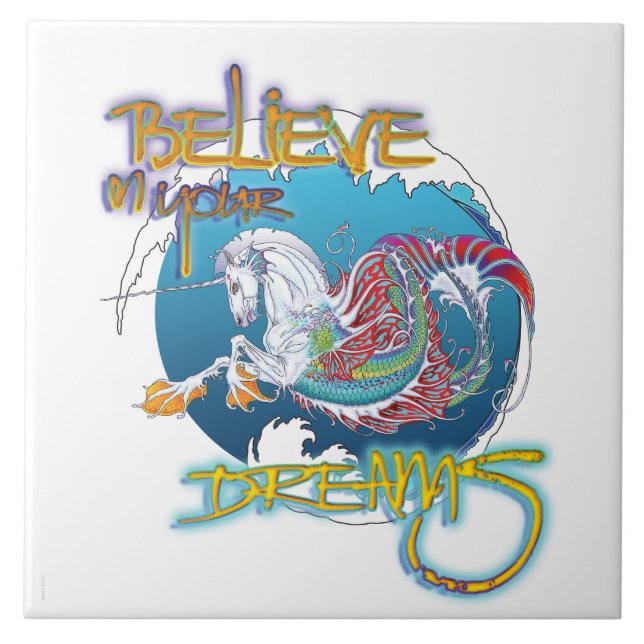 Nerz-Nest 2017 Hippicorn 6" Fliesen-Wörter Fliese (Vorderseite)