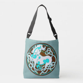 Nerz-Taschen 2014: Einhorn CrossBody - Weiß/Blau Tragetaschen Mit Langen Trägern