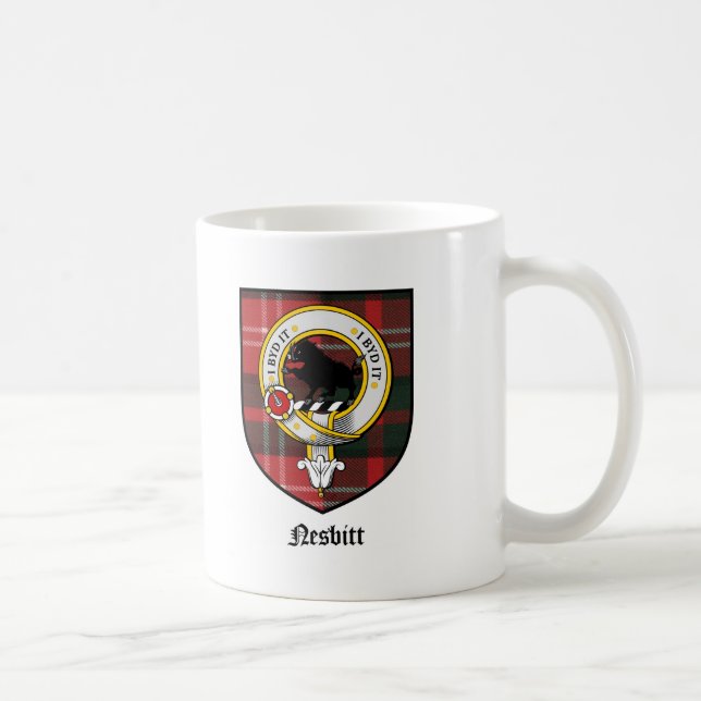 Nesbitt Clan-Wappen-AbzeichenTartan Kaffeetasse (Rechts)