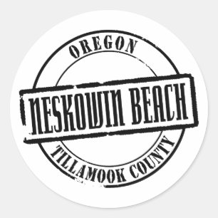 Neskowin Beach TItle Runder Aufkleber