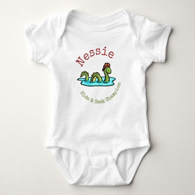 Nessie, der Loch Ness Monster Bodysuit Baby Strampler (Vorderseite)
