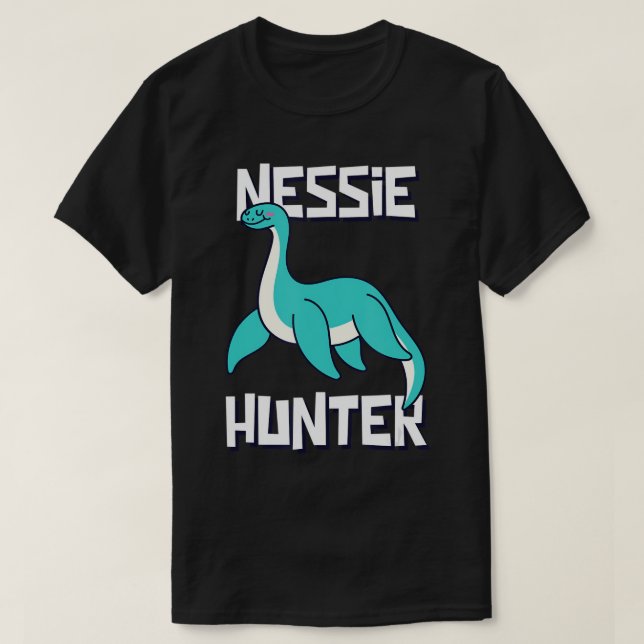 Nessie Hunter Funny Loch Ness Monster Scottish Sea T-Shirt (Design vorne)