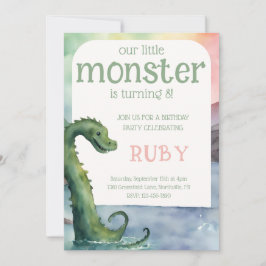 Nessie Little Monster Birthday Invitation Einladung