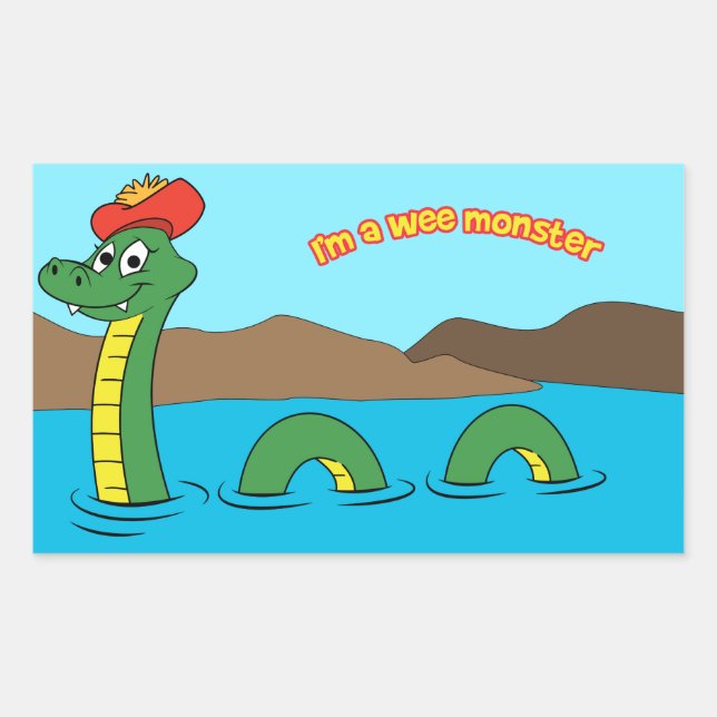 Nessie (Loch Ness Monster) Rechteckiger Aufkleber (Vorderseite)