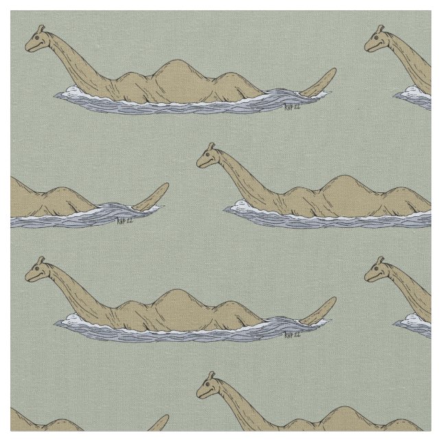 Nessie the Loch Ness Monster Stoff (Nahaufnahme)