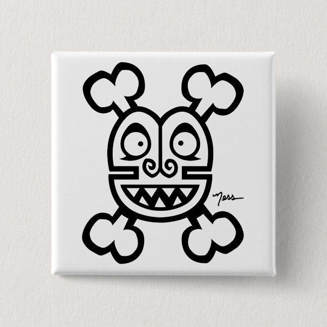 NESSschädel-U. -KNOCHEN-LOGO Button (Vorderseite)