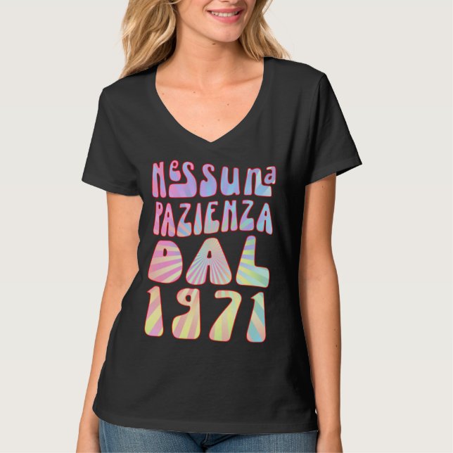 Nessuna Pazienza Dal 1971 52 Ani Compleanno Retrò  T-Shirt (Vorderseite)