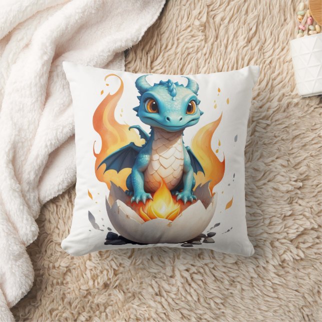 Nest Fire Hatching Baby Dragon Kissen (Decke)