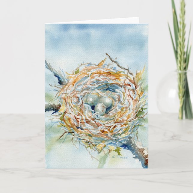 'Nest' leere Notecard Dankeskarte (Vorderseite)