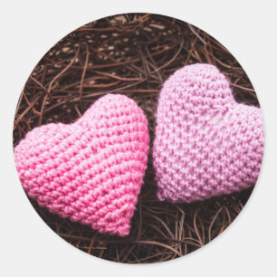 Nest mit Herz Runder Aufkleber