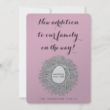 Nest Monogram Baby Girl Pregnancy Ankündigung