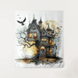 Nest of Nightmares: Das Treeborne Manor Halloween Wandteppich