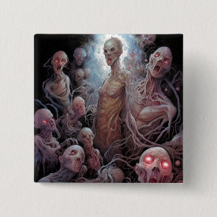 Nest of Untot Zombies Horror Art Button