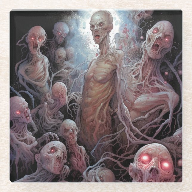 Nest of Untot Zombies Horror Art Glasuntersetzer (Vorderseite)
