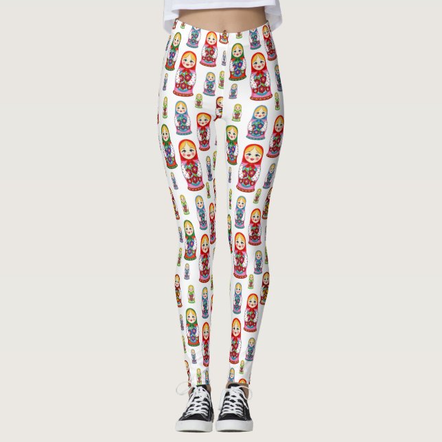 Nest-Puppenmuster Leggings (Vorderseite)