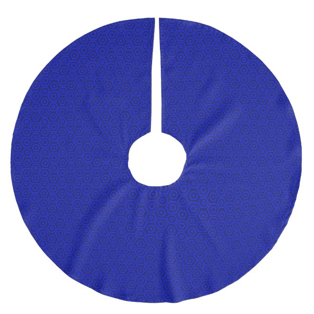 Nested Blue Hexagons Polyester Weihnachtsbaumdecke (Vorderseite)