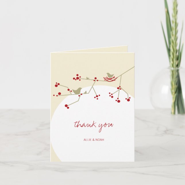 Nesting Bird and Family Baby Shooting Danke Karte (Vorderseite)