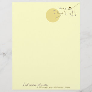 Nesting Bird Family Baby Duschbriefe Briefbogen