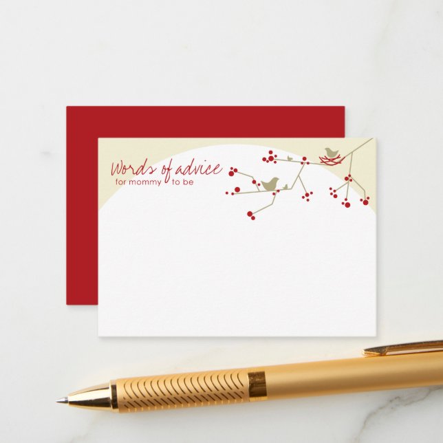 Nesting Bird Family Baby Shooting Game Advisor Car Hinweiskarte (Vorderseite/Rückseite Beispiel)