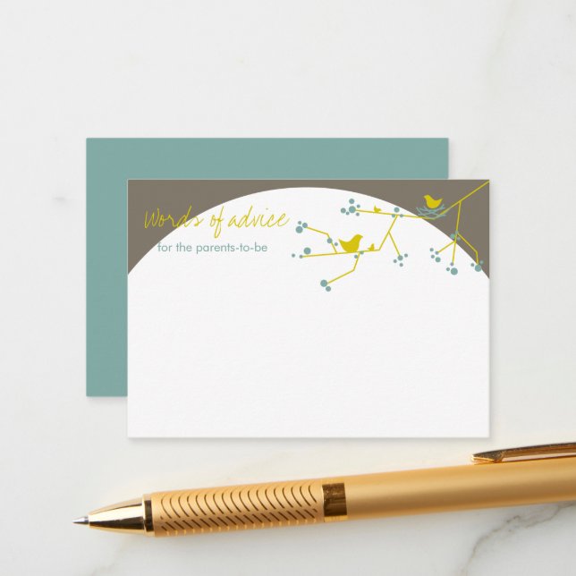 Nesting Bird Family Baby Shooting Game Advisor Car Hinweiskarte (Vorderseite/Rückseite Beispiel)