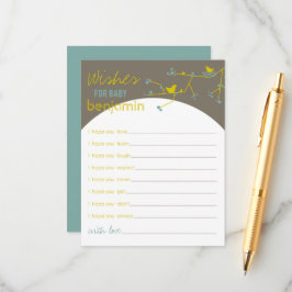 Nesting Bird Family wünscht eine Baby Game Card Hinweiskarte