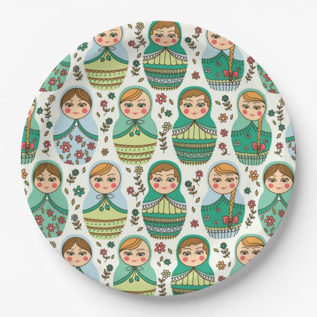 Nesting Doll Paper Plate Pappteller (Vorderseite)