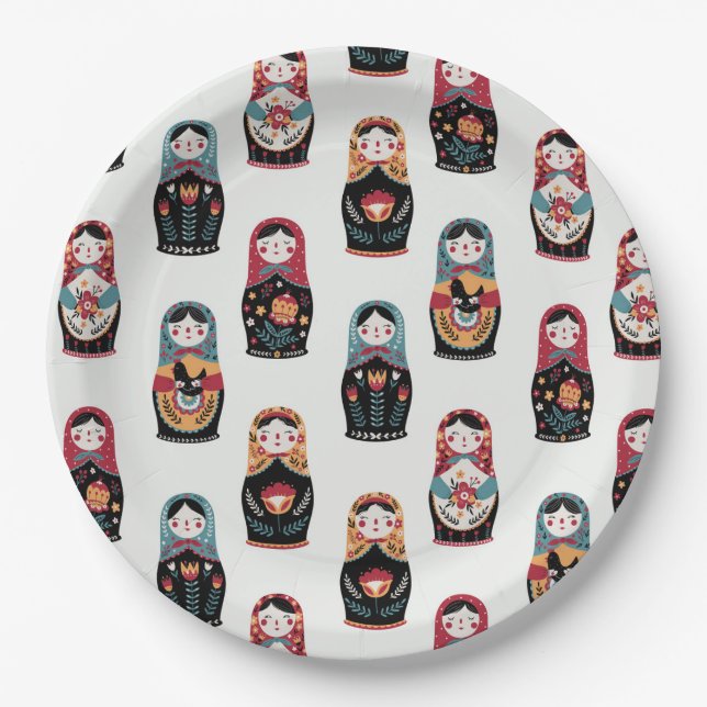 Nesting Doll Paper Plate Pappteller (Vorderseite)