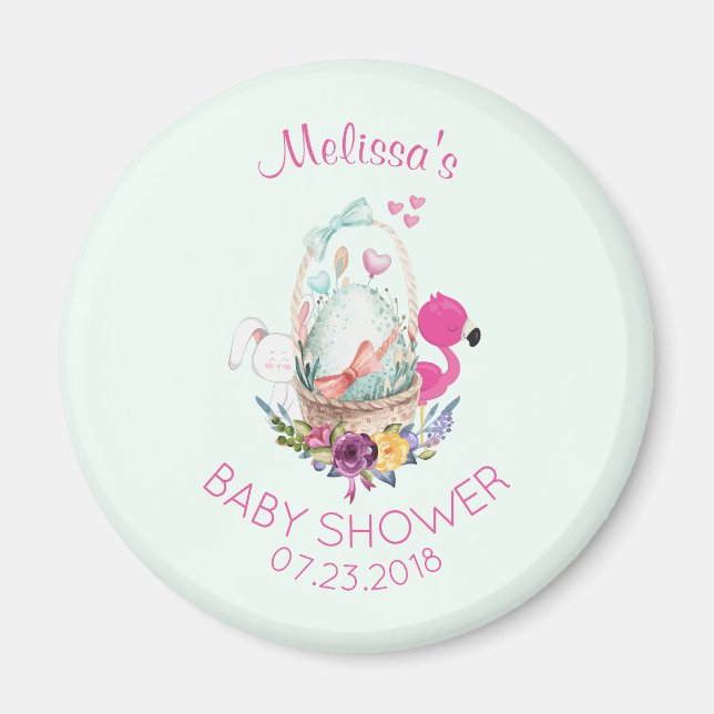 Nesting Egg w/Flamingo & Bunny Baby Show Magnet (Vorne)