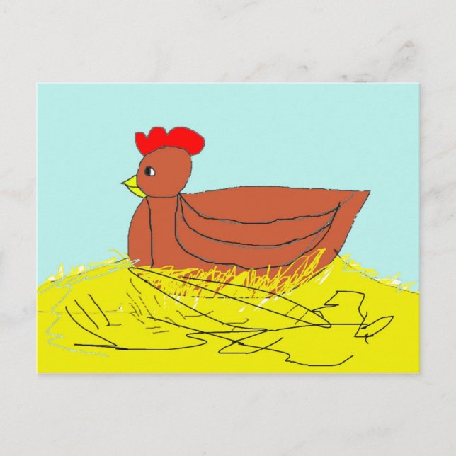 Nesting Hen Postkarte (Vorderseite)