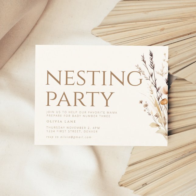 Nesting Party Sip and See Baby Shower Einladung Postkarte (Von Creator hochgeladen)