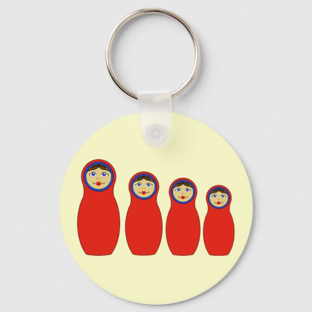 Nesting Peg Dolls Schlüsselanhänger (Vorderseite)