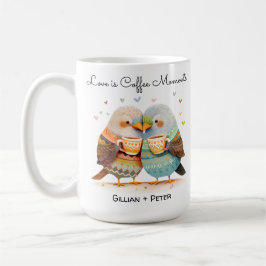 Nestle in der Liebe Romantischer Cartoon Niedliche Kaffeetasse