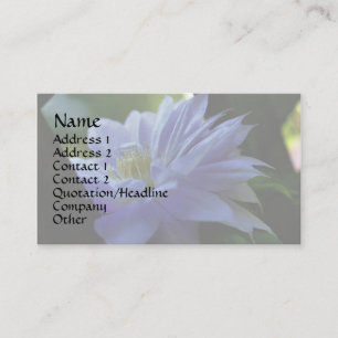Nestled Lila Clematis Floral Business Card Visitenkarte