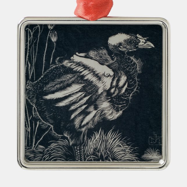 Nestling Bird (von Jan Mankes) Ornament Aus Metall (Vorne)
