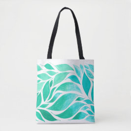 Nestling Blätter in Watercolor Ombre Tote Bag