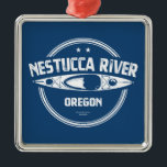 Nestucca River Oregon Kayaking Ornament Aus Metall<br><div class="desc">Der Nestucca River stammt aus der nördlichen Oregon Coast Range und fließt 80 Meilen,  wodurch der Western in den Landkreisen Yamhill und Tillamook abfällt.</div>