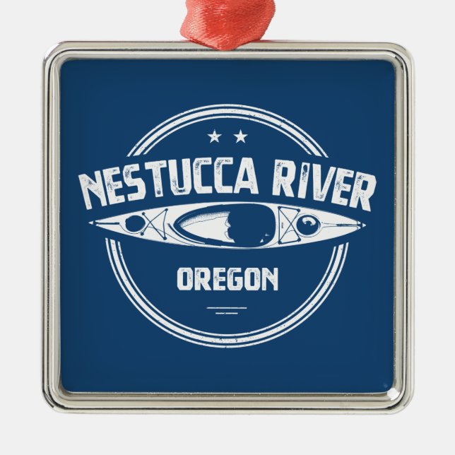 Nestucca River Oregon Kayaking Ornament Aus Metall (Vorne)