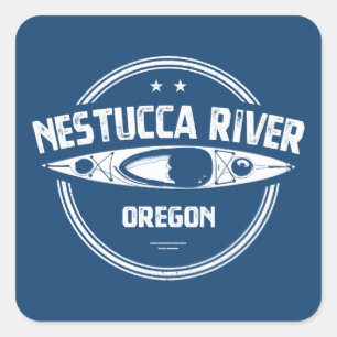 Nestucca River Oregon Kayaking Quadratischer Aufkleber