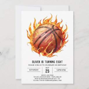 Net Custom Elegant Basketball Geburtstag Einladung