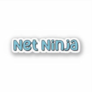 Net Ninja Blue Retro Pickleball Text Aufkleber